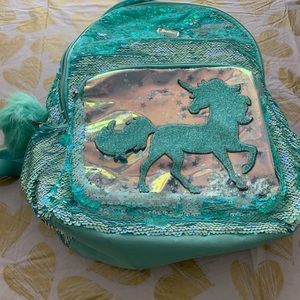 Unicorn backpack and lunchbag from Justice